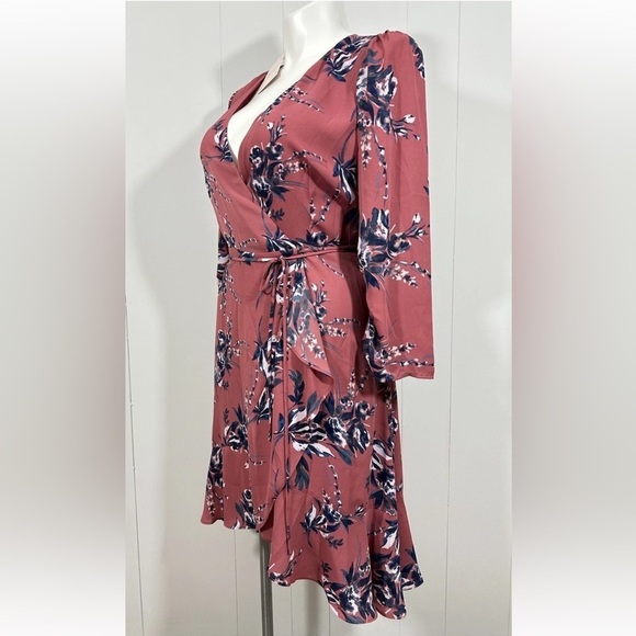 NWT Charles Henry Women’s Floral Geniune Wrap Dress Midi Size L - Picture 4 of 13